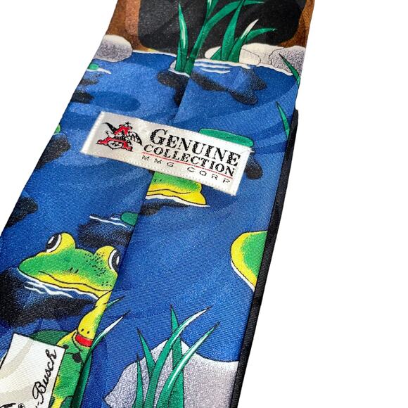 Vintage Budweiser Tie BUD WEIS Errrr Commercial Beer Frogs 1998 Anheuser Busch - Picture 7 of 12
